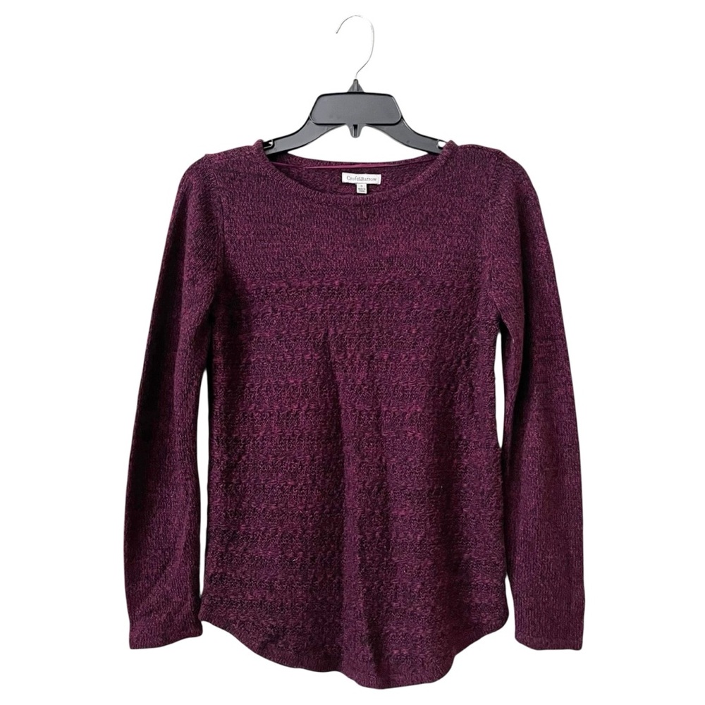 Croft & Barrow Knit Sweater Women's Size S Burgundy Long Sleeve Pullover Cozy